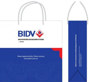 Thiết kế túi giấy đựng quà tặng cho ngân hàng BIDV